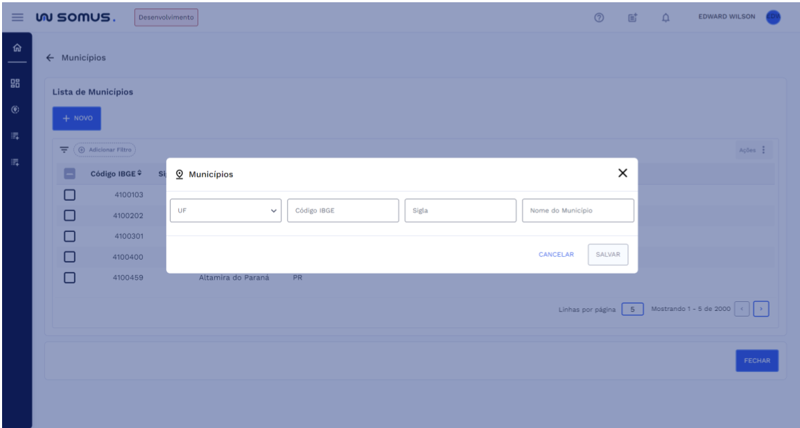 Cadastro de Município