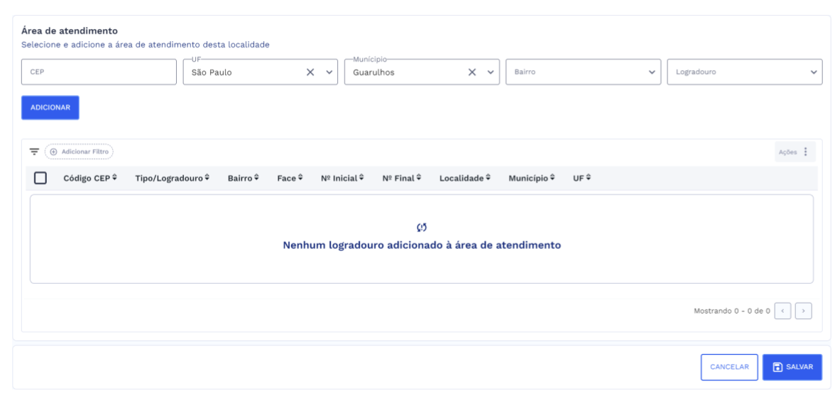 Botão adicionar ativo